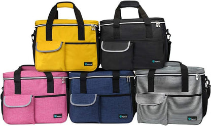 Dog Travel Organizer Tote for Pet Supplies - Medium Black Diaper Bag